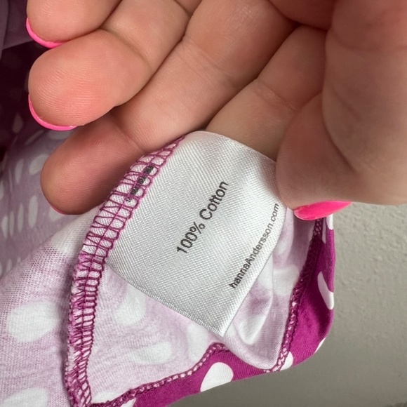 Hanna Andersson Polka Dot Sleeveless Sundress in Magenta and White Sz 100CM - Picture 5 of 7